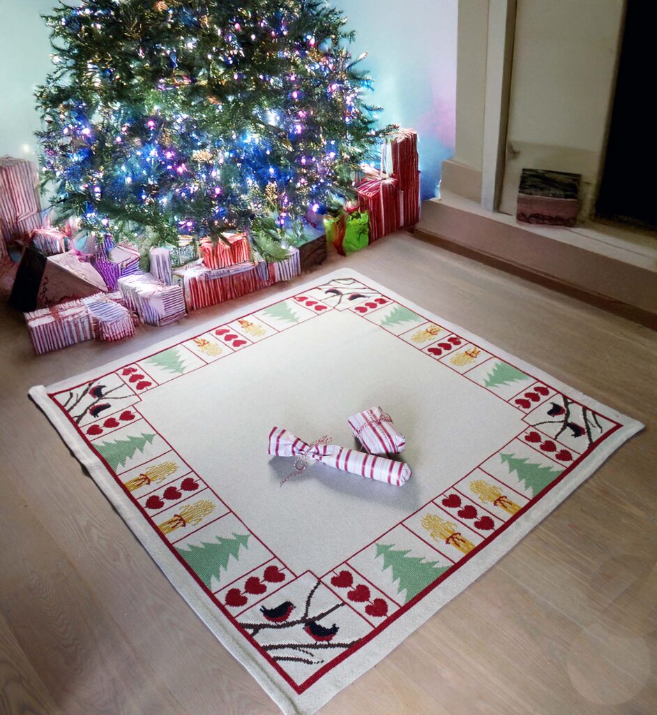 Juletræstæppe med træ